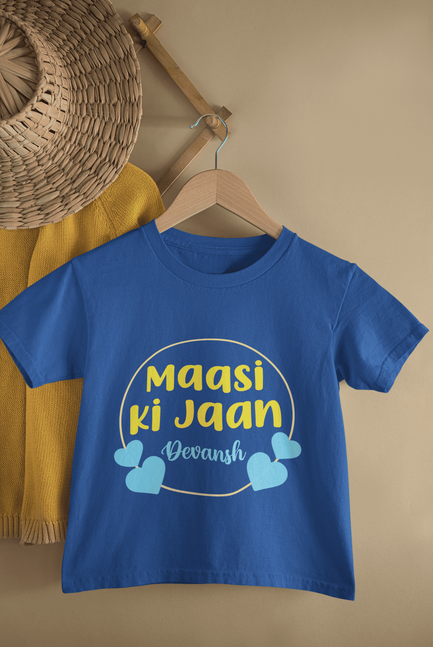 Custom Name Maasi Ki Jaan New Born Half Sleeves T-Shirt for Boys -FunkyTeesClub