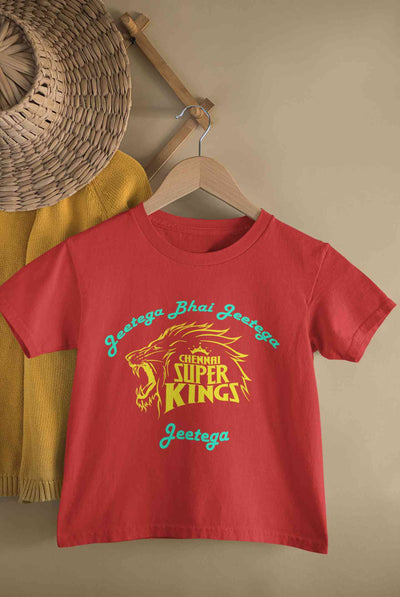 IPL Chennai Super Kings Jeetega Bhai Jeetega CSK Jeetega Half Sleeves T-Shirt For Girls -FunkyTeesClub