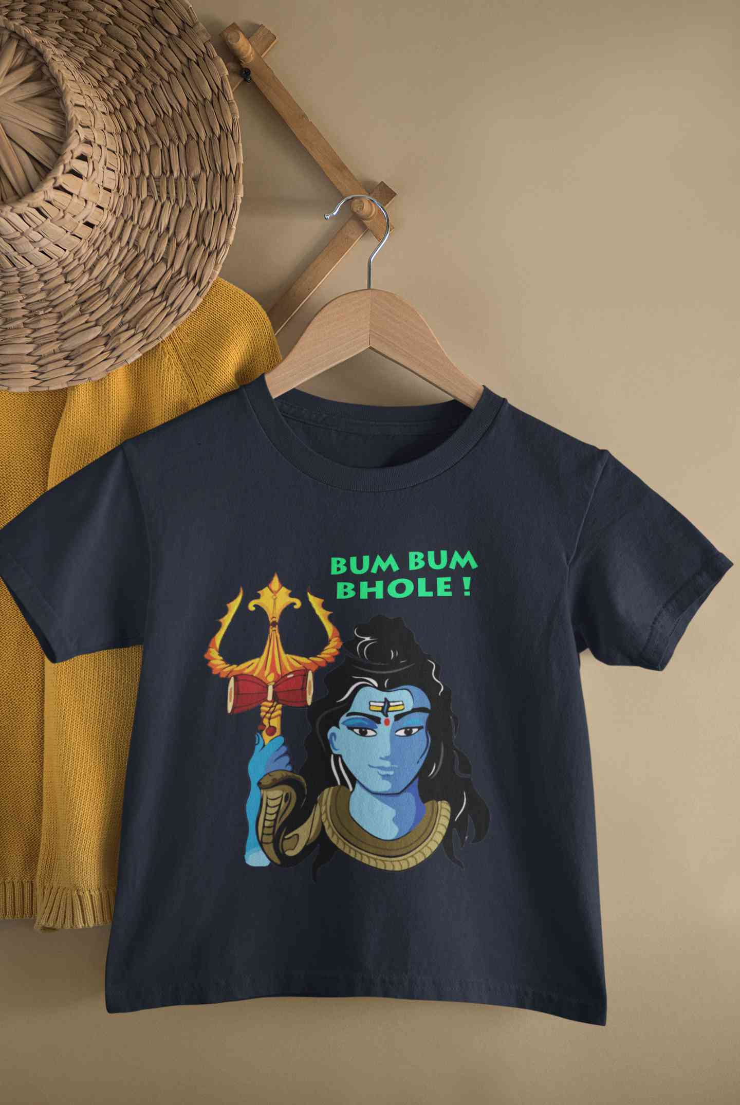 Bum Bum Bhole Maha Shivratri Half Sleeves T-Shirt for Boy-FunkyTeesClub