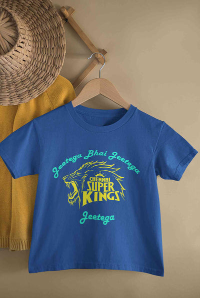 IPL Chennai Super Kings Jeetega Bhai Jeetega CSK Jeetega Half Sleeves T-Shirt for Boy-FunkyTeesClub