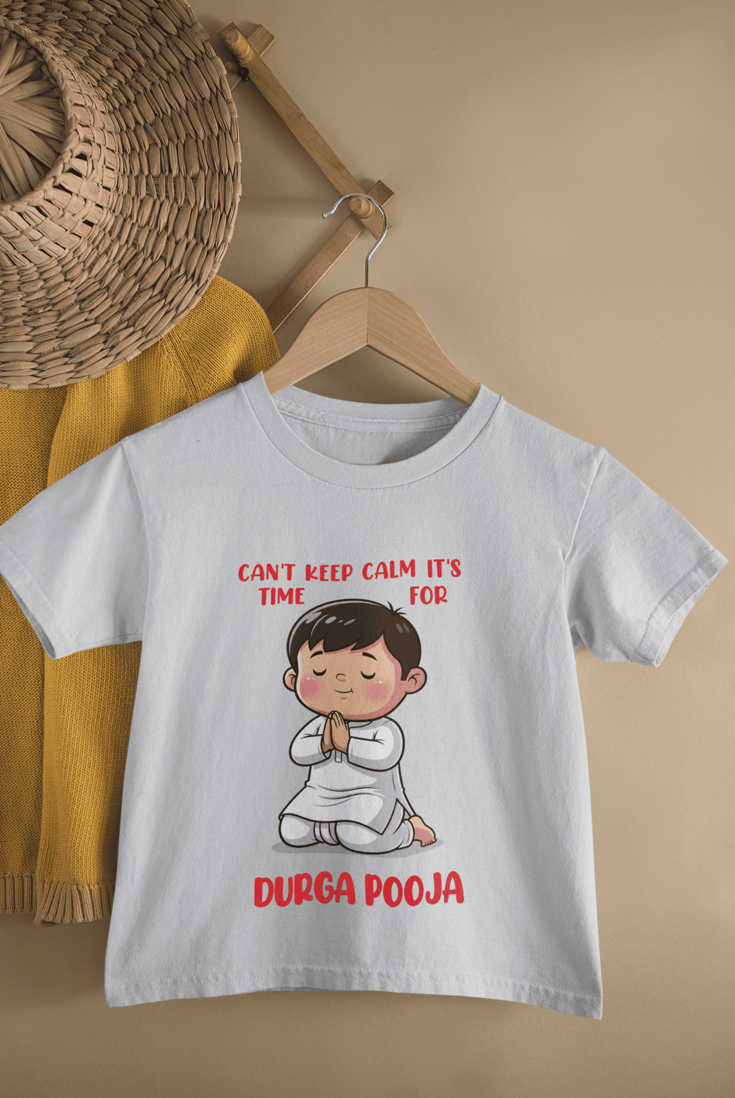 It's My First Durga Pooja Half Sleeves T-Shirt for Boys -FunkyTeesClub