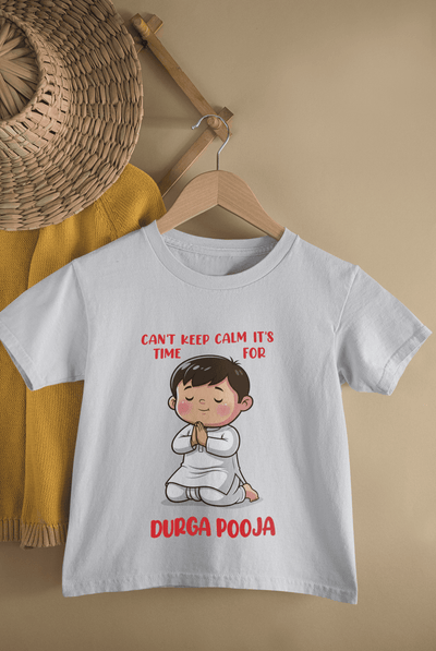 It's My First Durga Pooja Half Sleeves T-Shirt for Boys -FunkyTeesClub