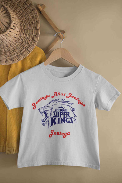 IPL Chennai Super Kings Jeetega Bhai Jeetega CSK Jeetega Half Sleeves T-Shirt For Girls -FunkyTeesClub