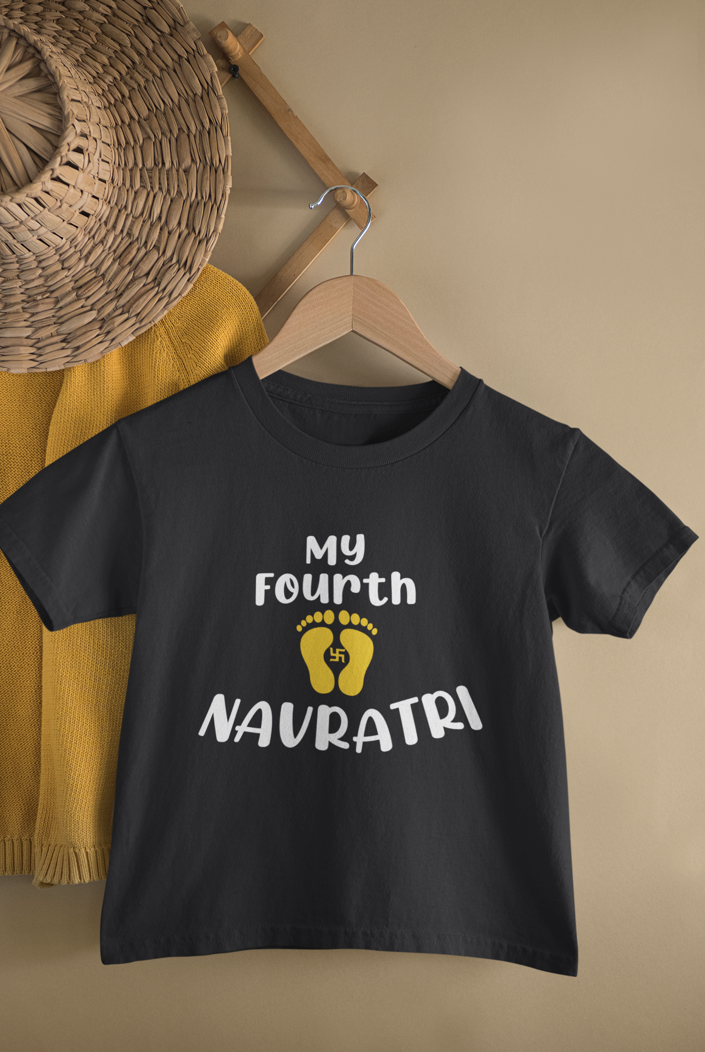 My Fourth Navratri Half Sleeves T-Shirt for Boy-FunkyTeesClub