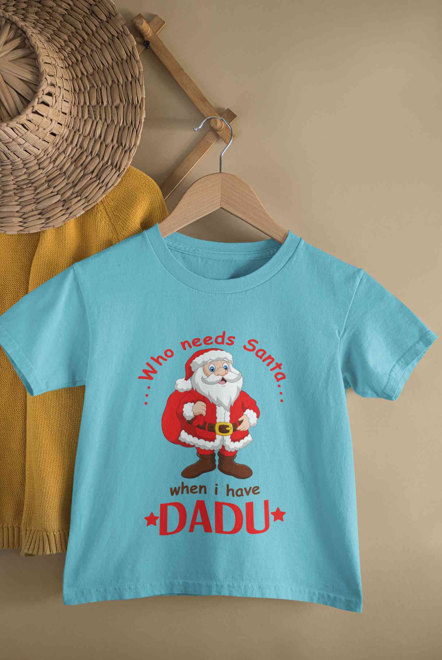 Who Need Santa When I Have Dadu Christmas Half Sleeves T-Shirt for Boy-FunkyTeesClub
