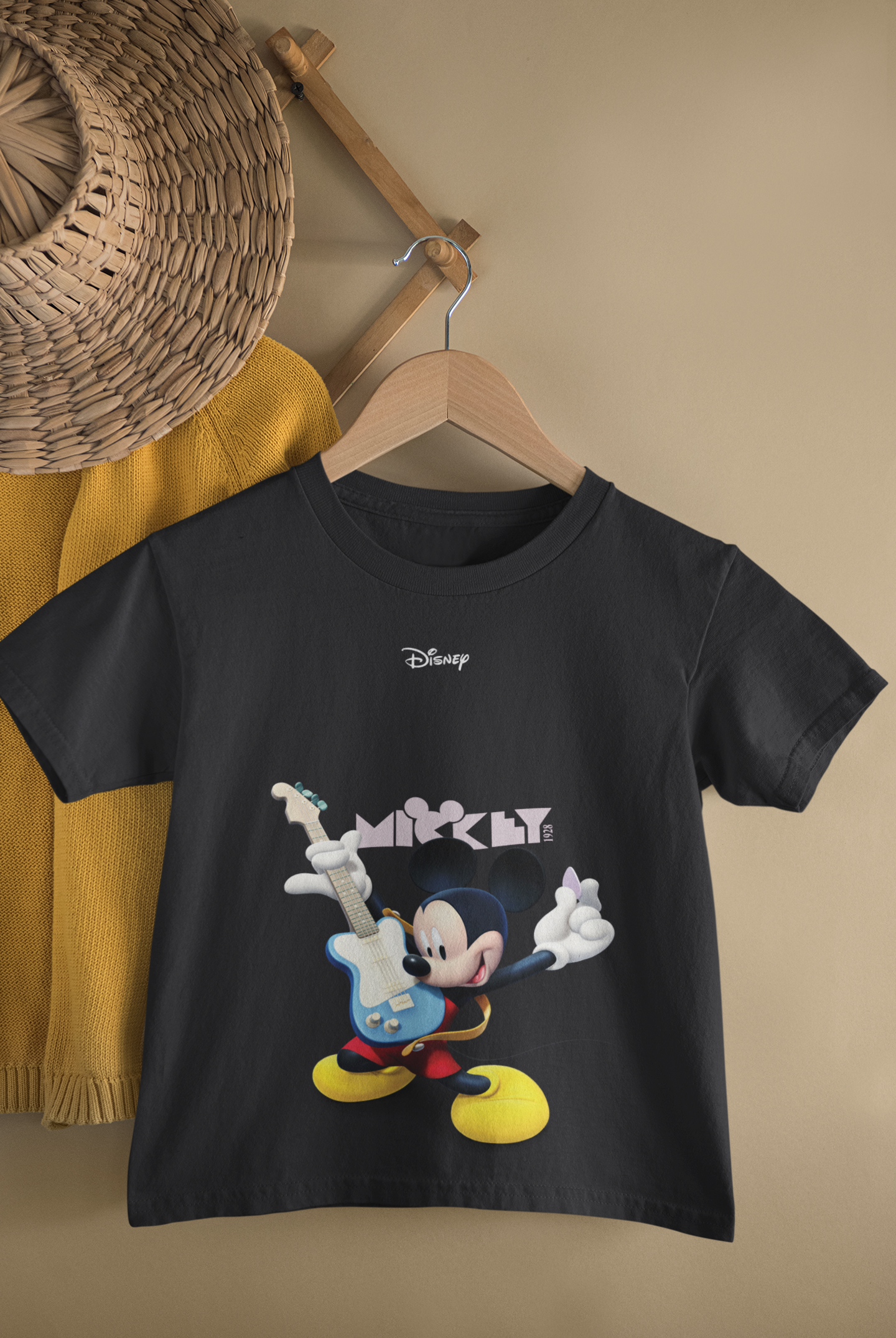 Playing Guitar Cartoon Half Sleeves T-Shirt for Boy-FunkyTeesClub