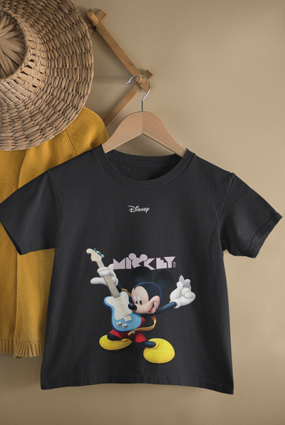 Playing Guitar Cartoon Half Sleeves T-Shirt for Boy-FunkyTeesClub