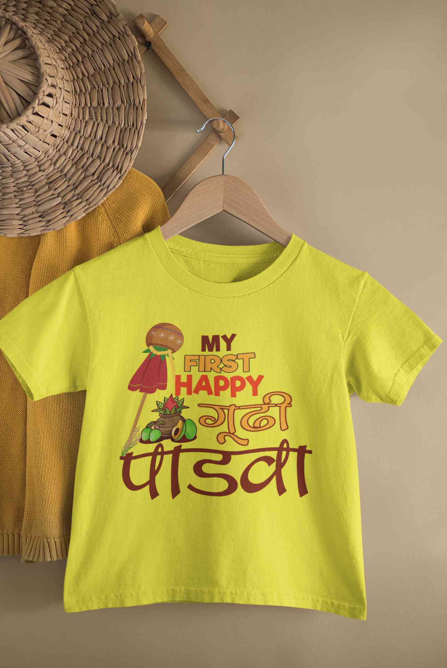 My First Gudipadwa Half Sleeves T-Shirt for Boy-FunkyTeesClub