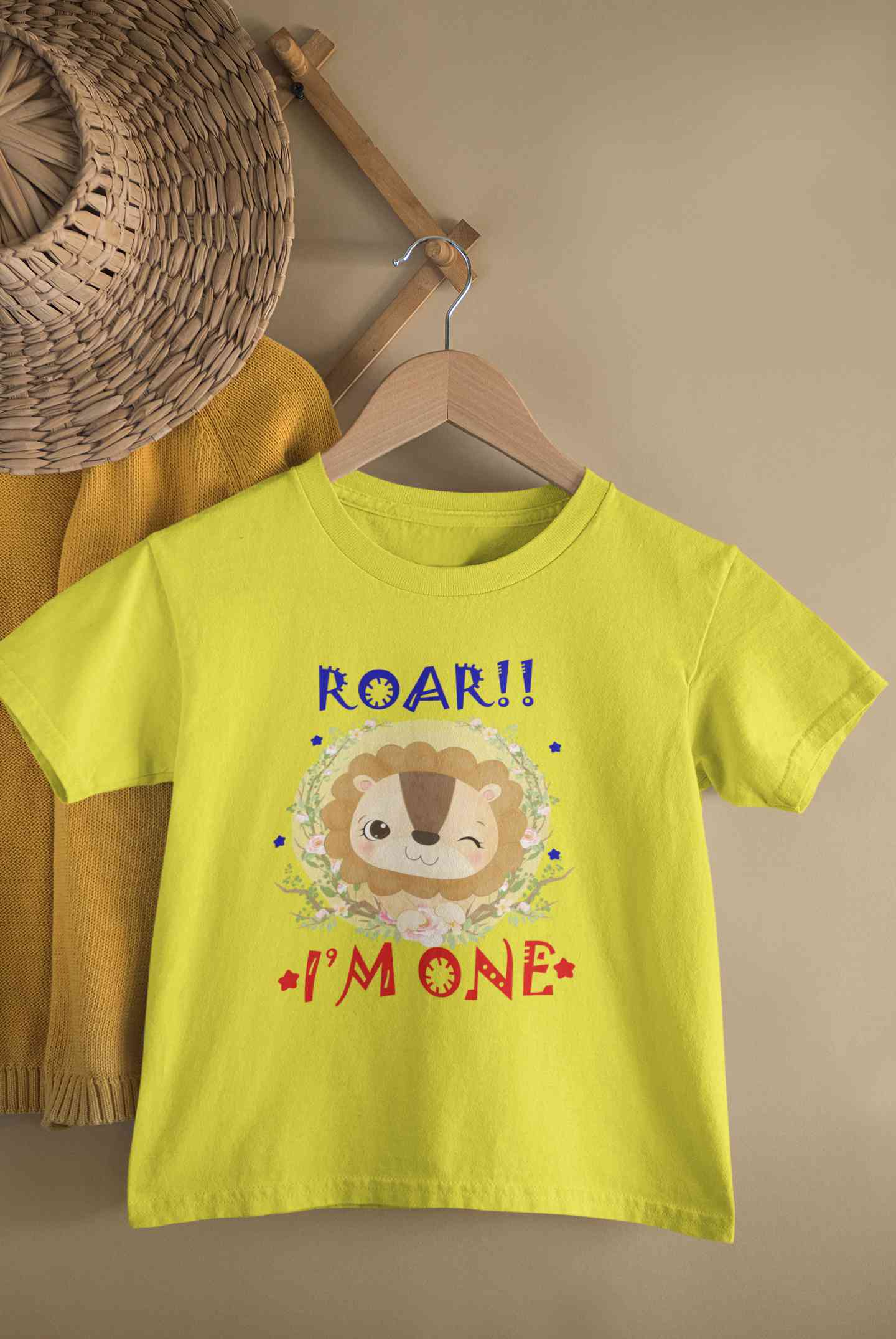 Roar I Am One First Birthday Half Sleeves T-Shirt for Boy-FunkyTeesClub