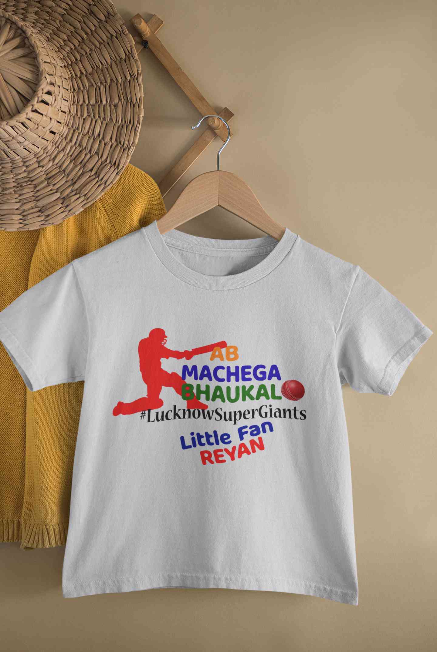 Custom Name IPL LSG LucknowSuperGiants Boy Half Sleeves T-Shirt for Boy-FunkyTeesClub