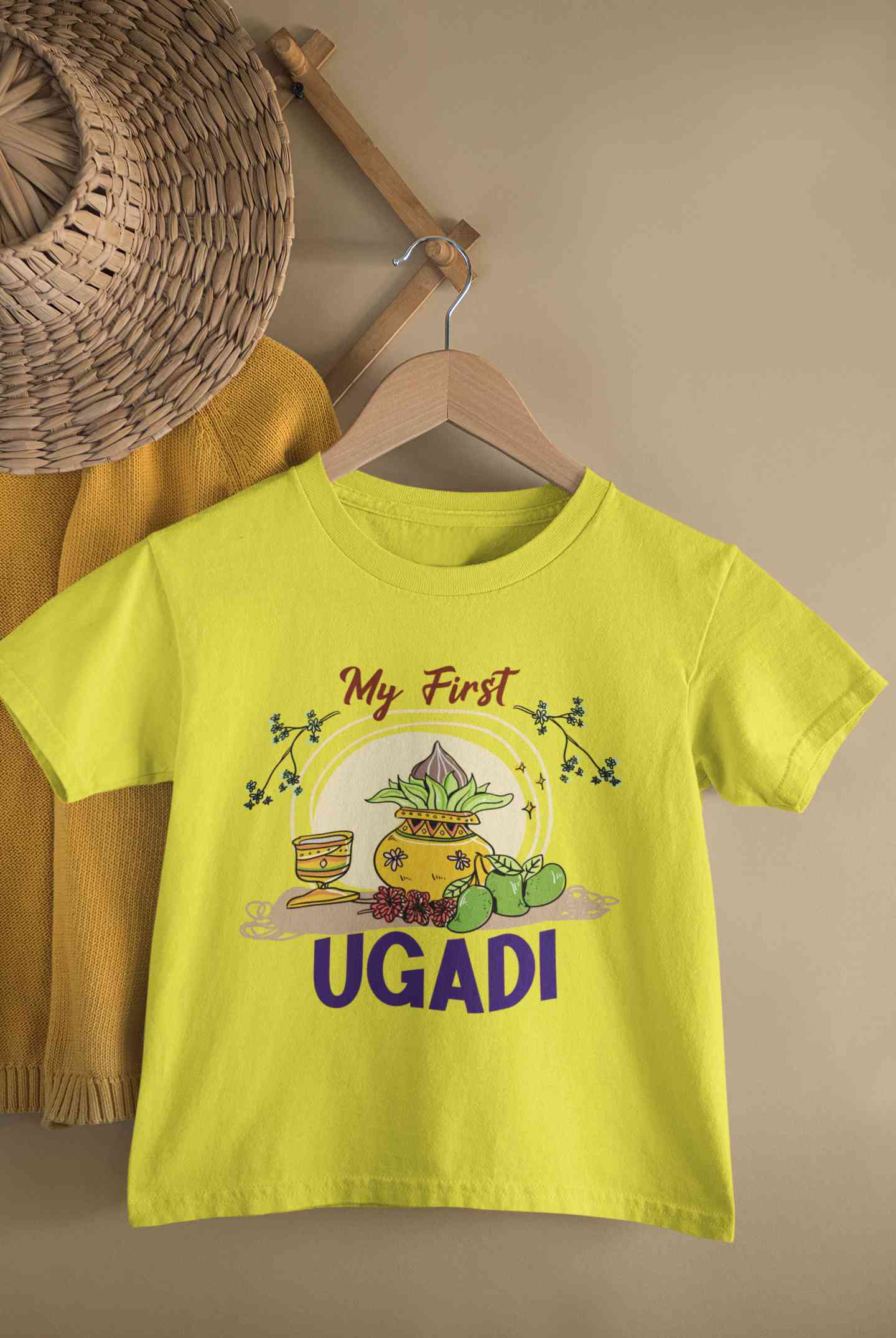 My First Ugadi Half Sleeves T-Shirt for Boy-FunkyTeesClub