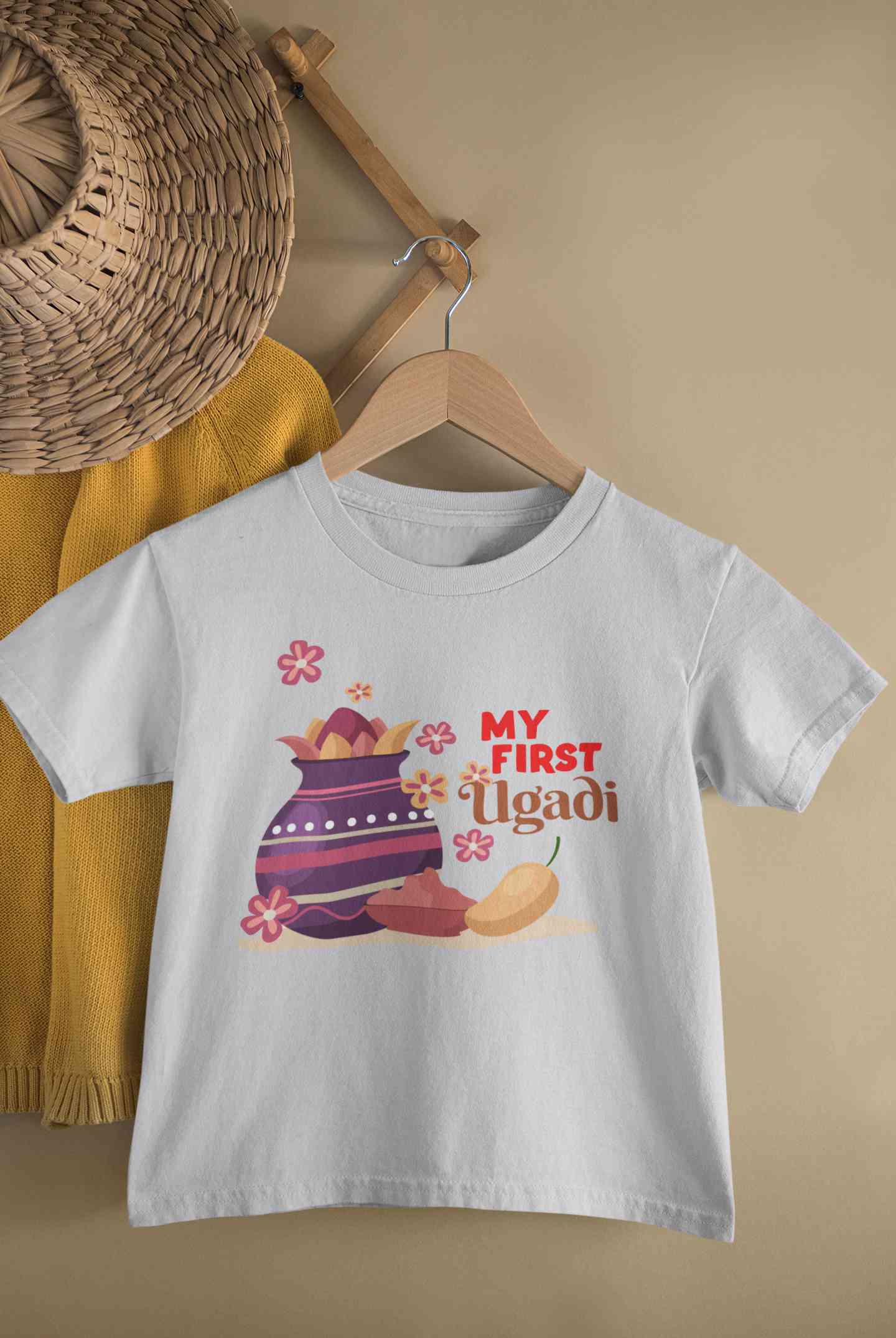 My First Ugadi Half Sleeves T-Shirt for Boy-FunkyTeesClub