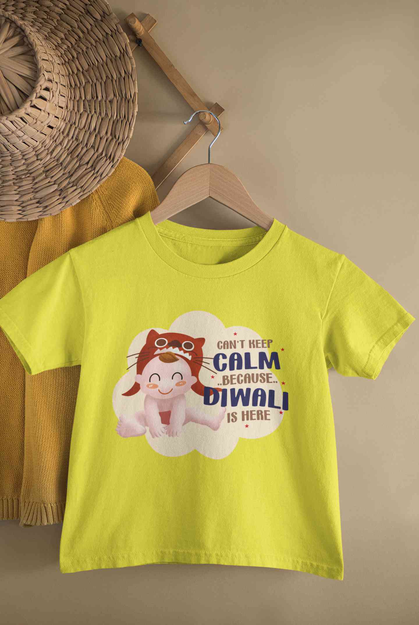 Can Not Keep Calm Because Diwali Is Here Half Sleeves T-Shirt for Boy-FunkyTeesClub