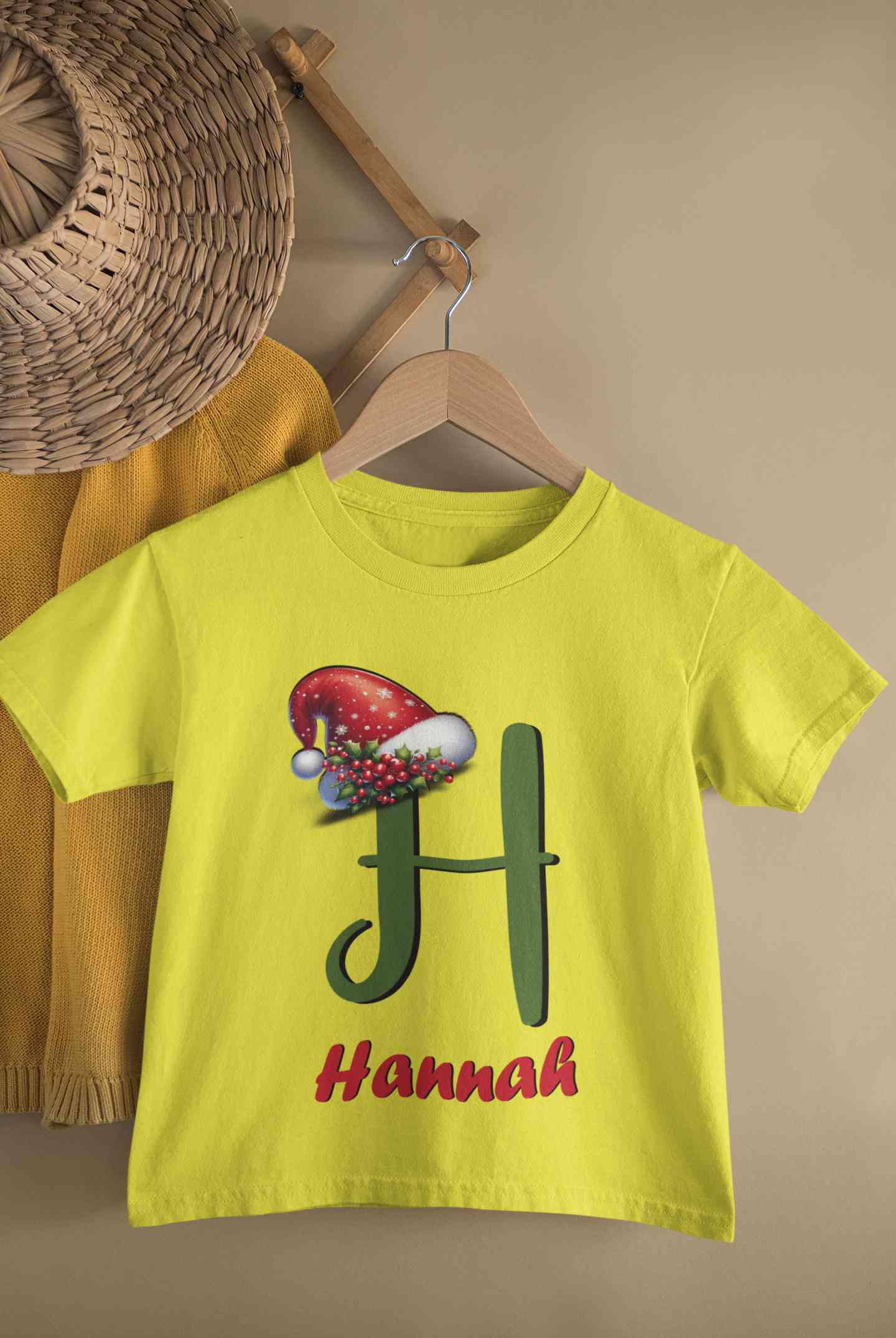 Custom Name Christmas Half Sleeves T-Shirt For Girls -FunkyTeesClub
