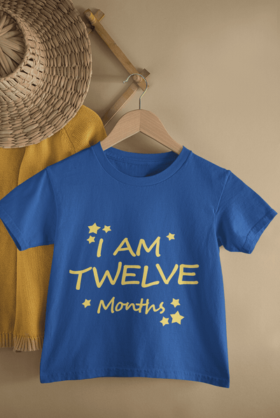 I Am Twelve Months Half Sleeves T-Shirt for Boys -FunkyTeesClub