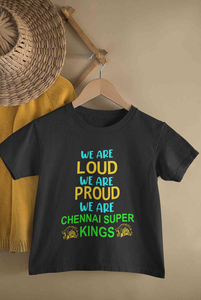 IPL We Are Loud CSK Chennai Super Kings Half Sleeves T-Shirt For Girls -FunkyTeesClub