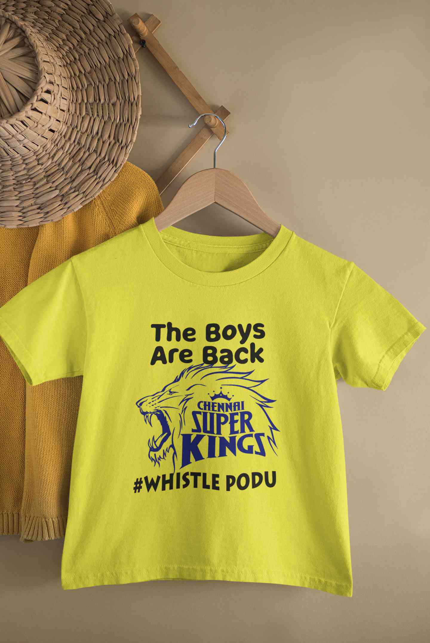 The Boys Are Back Whistle Podu IPL CSK Chennai Super Kings Half Sleeves T-Shirt for Boy-FunkyTeesClub