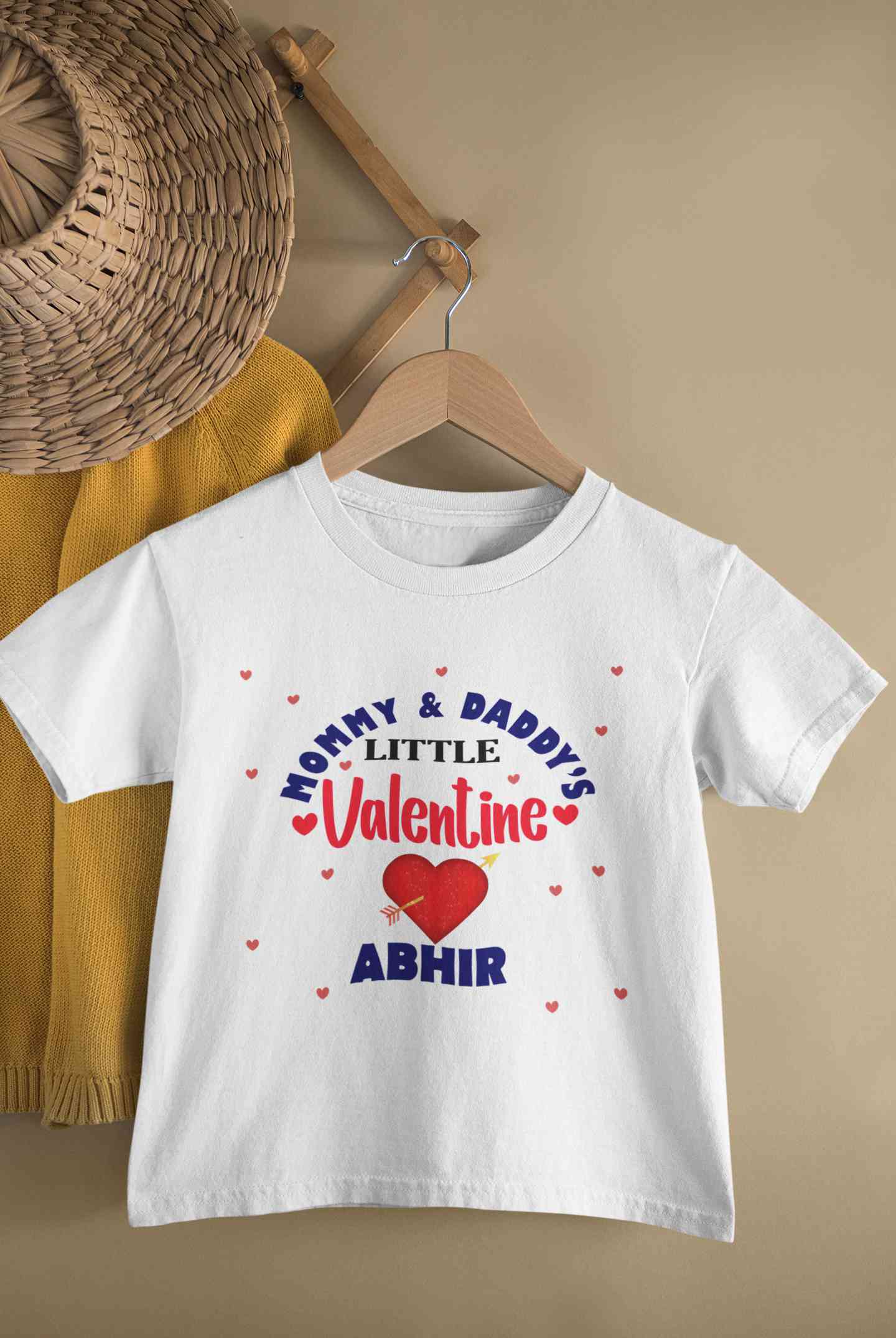Custom Name Mommys And Daddys Little Valentine Half Sleeves T-Shirt for Boy-FunkyTeesClub