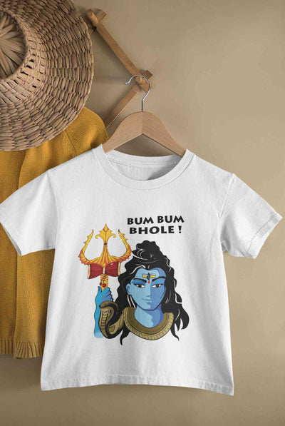 Bum Bum Bhole Maha Shivratri Half Sleeves T-Shirt for Boy-FunkyTeesClub