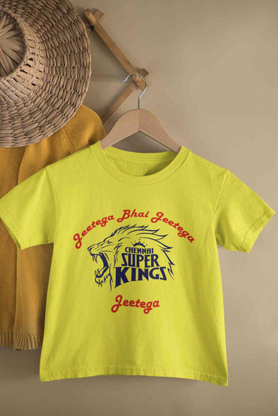 IPL Chennai Super Kings Jeetega Bhai Jeetega CSK Jeetega Half Sleeves T-Shirt for Boy-FunkyTeesClub