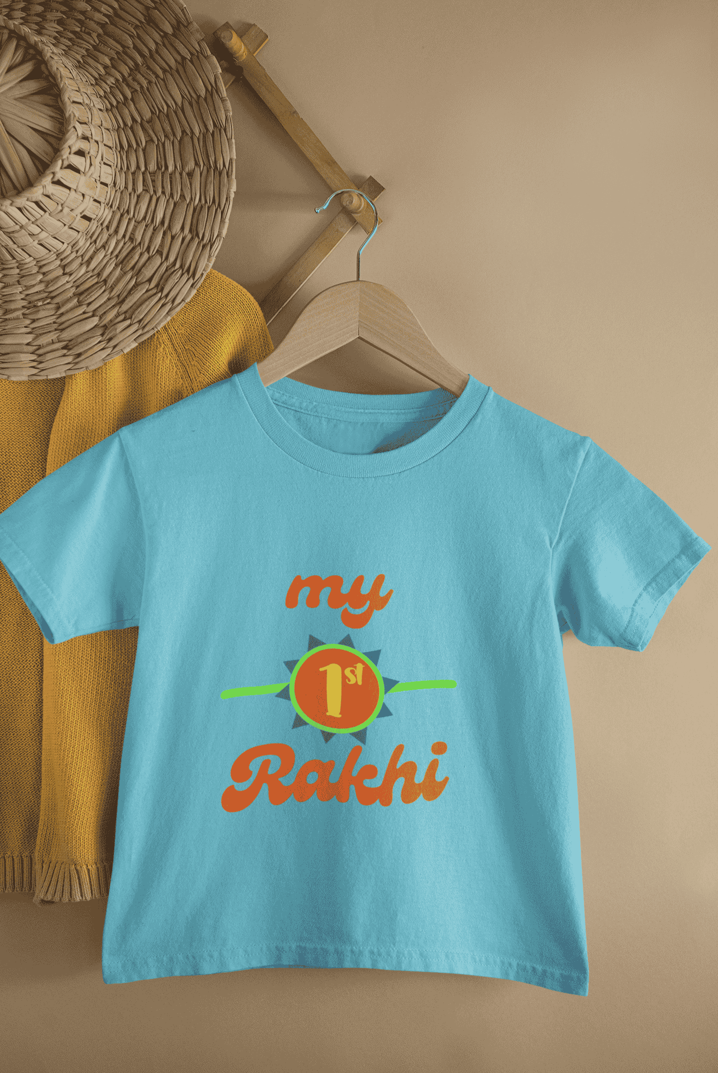 My First Rakhi Rakshabandhan Half Sleeves T-Shirt for Boys -FunkyTeesClub