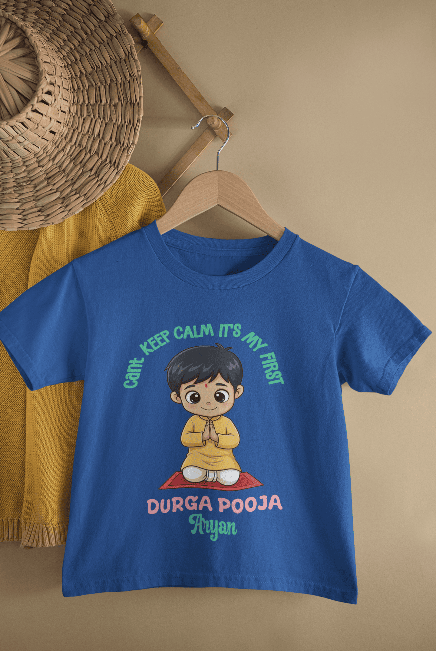 It's My First Durga Pooja Navratri Half Sleeves T-Shirt for Boys -FunkyTeesClub