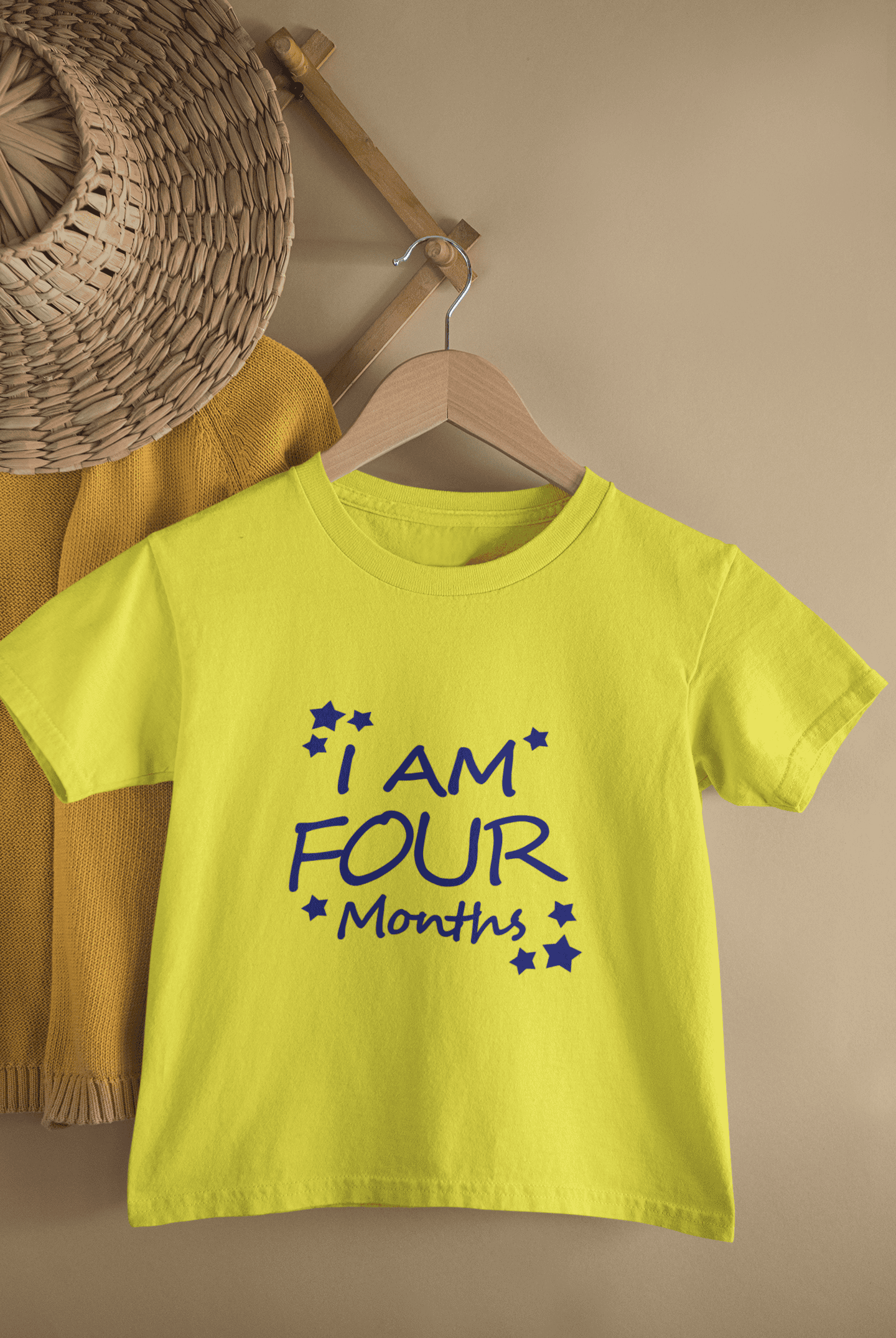 I Am Four Month Half Sleeves T-Shirt for Boys -FunkyTeesClub