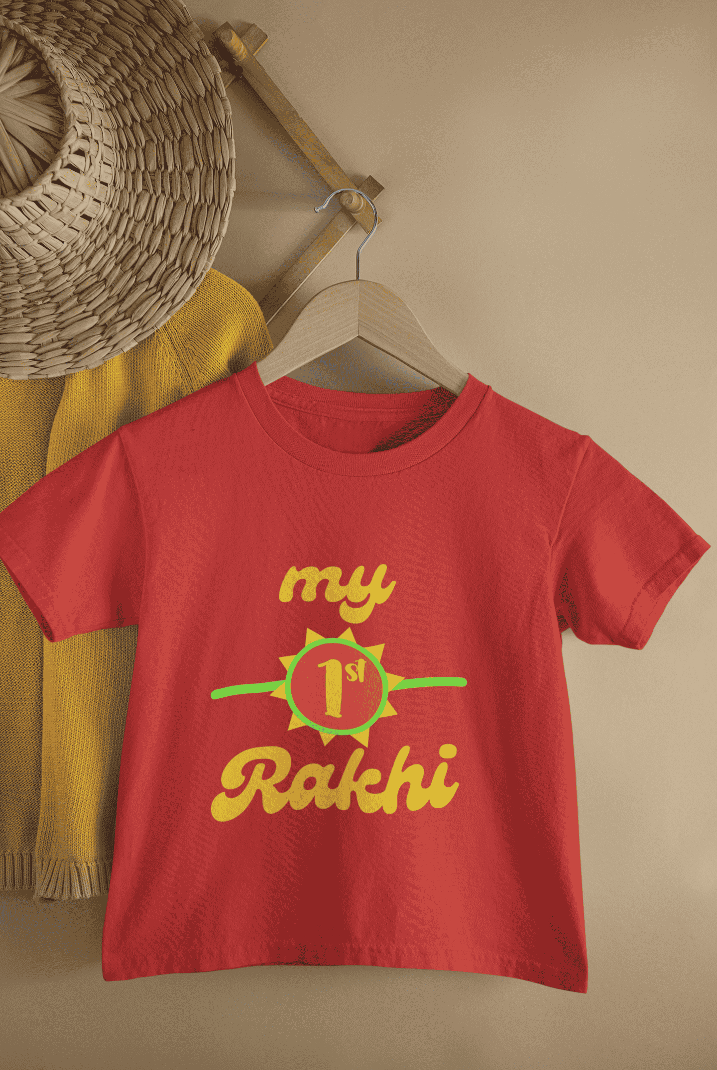 My First Rakhi Rakshabandhan Half Sleeves T-Shirt for Boys -FunkyTeesClub