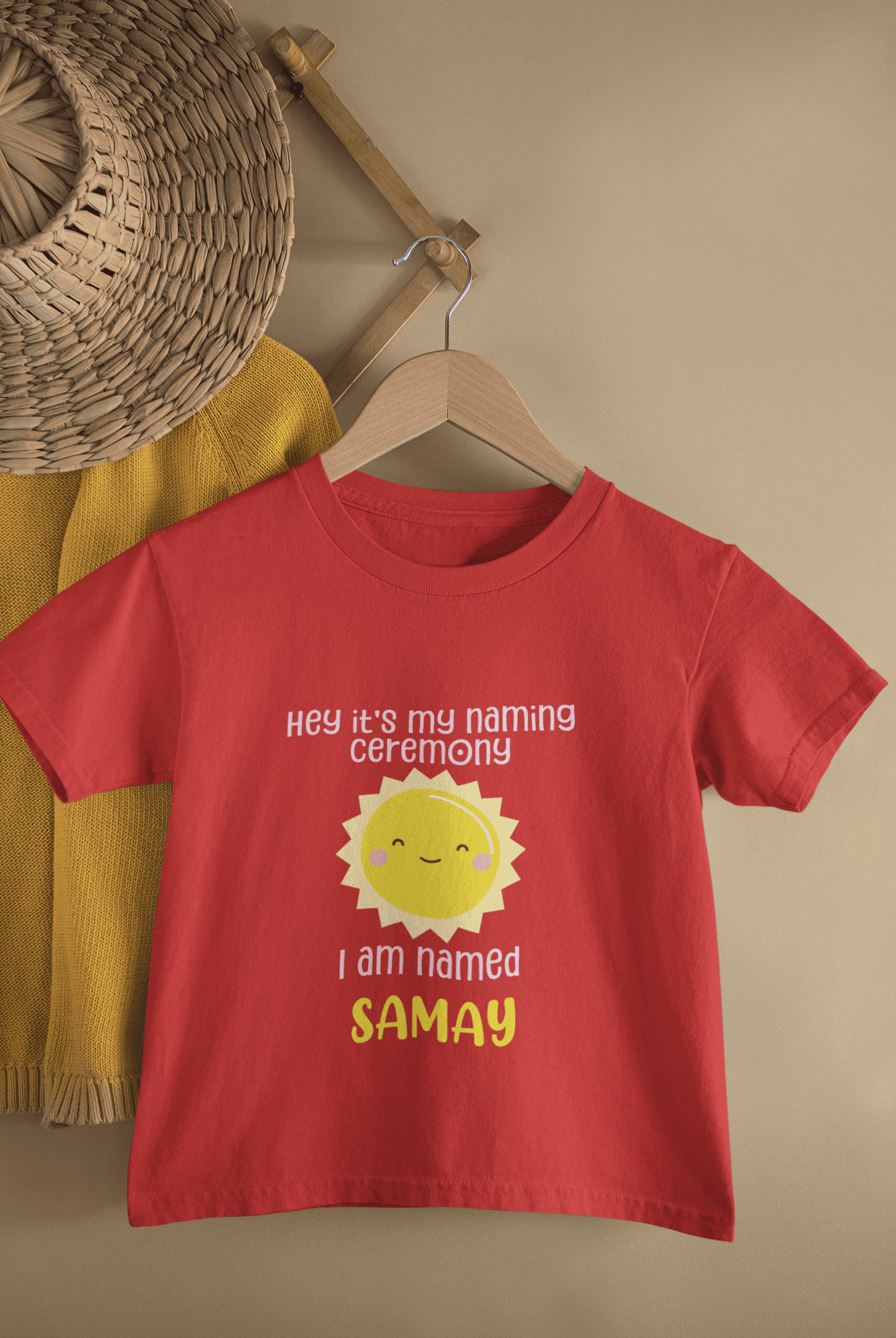 Custom Name Naming Ceremony New Born Half Sleeves T-Shirt for Boys -FunkyTeesClub