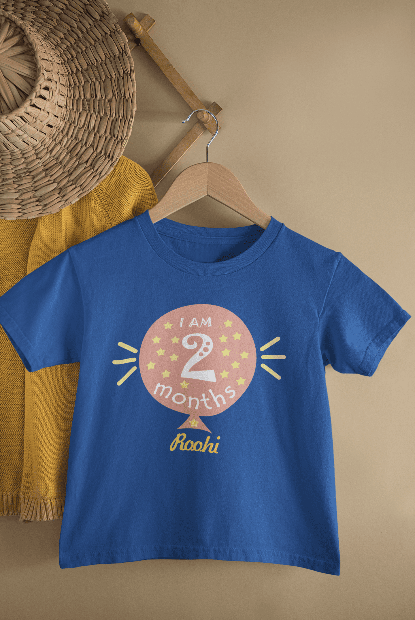 Custom Name I Am Two Month Half Sleeves T-Shirt For Girls -FunkyTeesClub