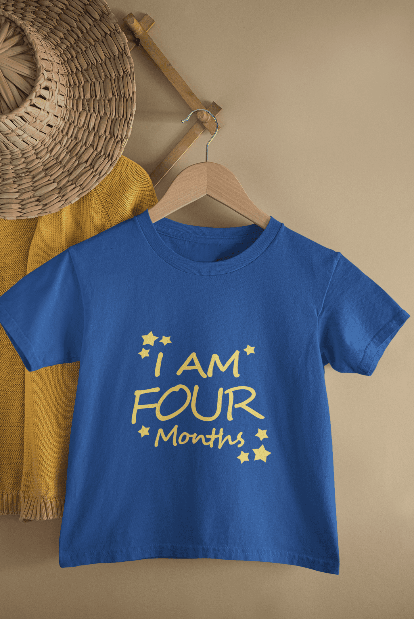 I Am Four Month Half Sleeves T-Shirt for Boys -FunkyTeesClub