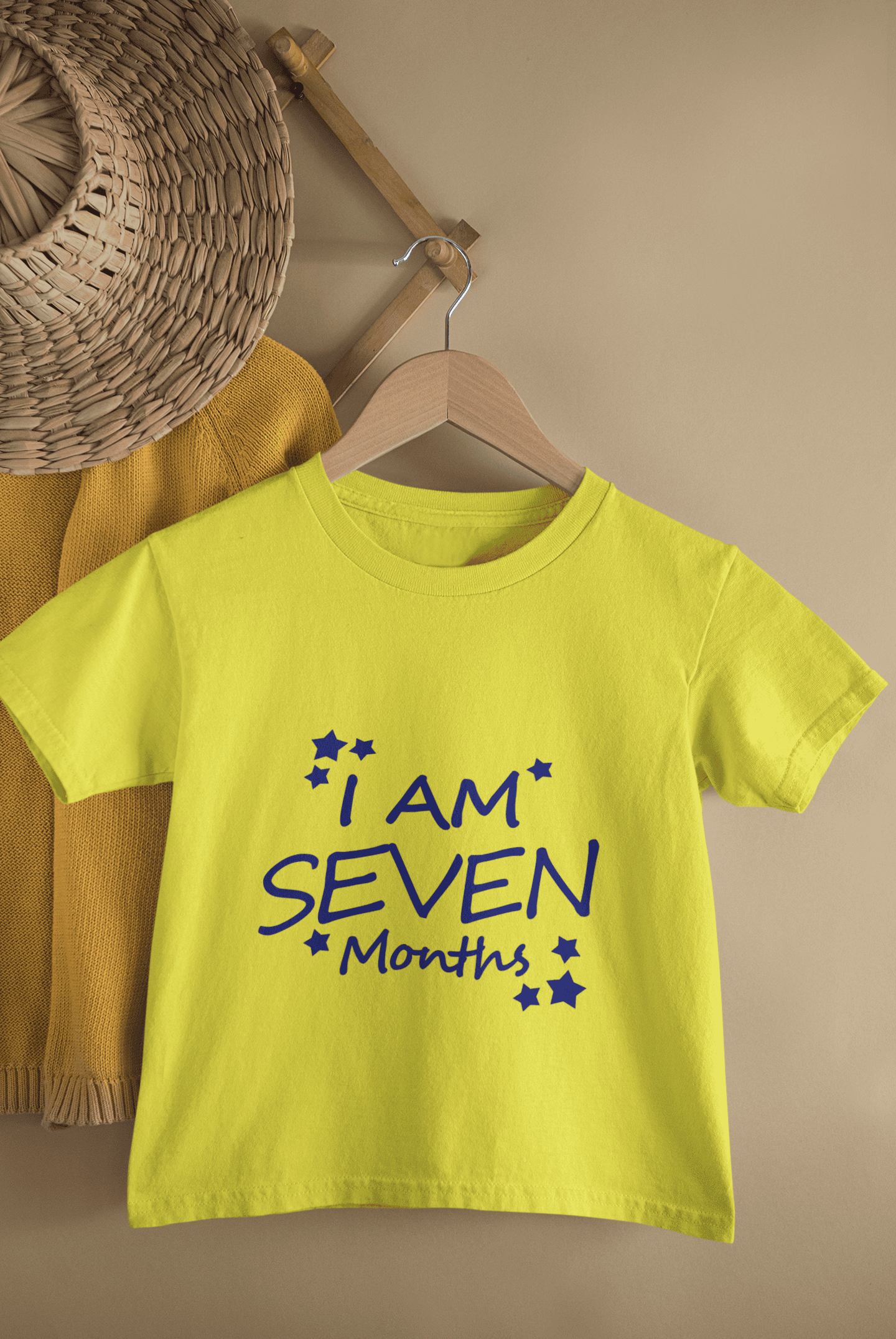 I Am Seven Months Half Sleeves T-Shirt for Boys -FunkyTeesClub