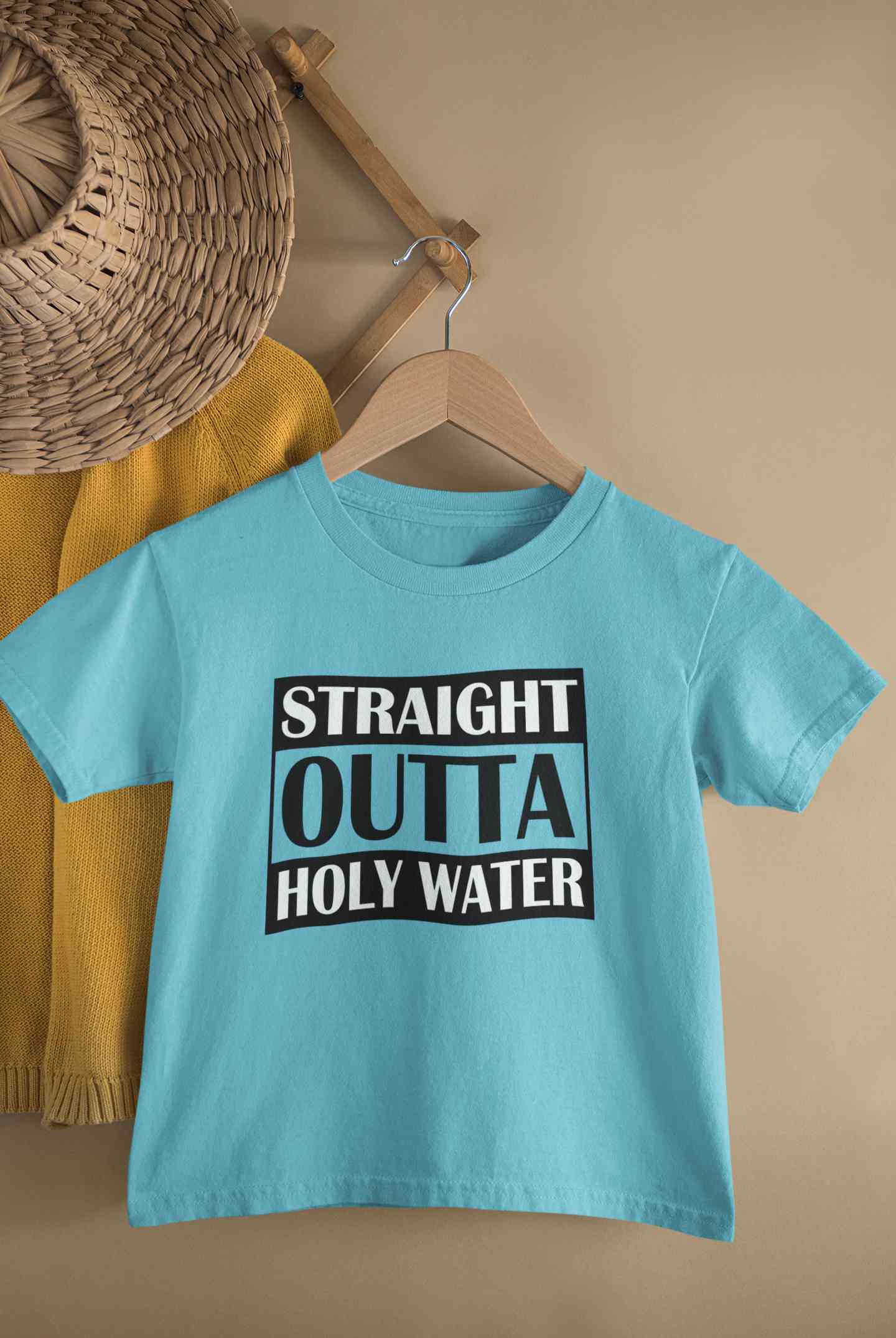 Holy Water Baptism Christening Day Half Sleeves T-Shirt For Girls -FunkyTeesClub