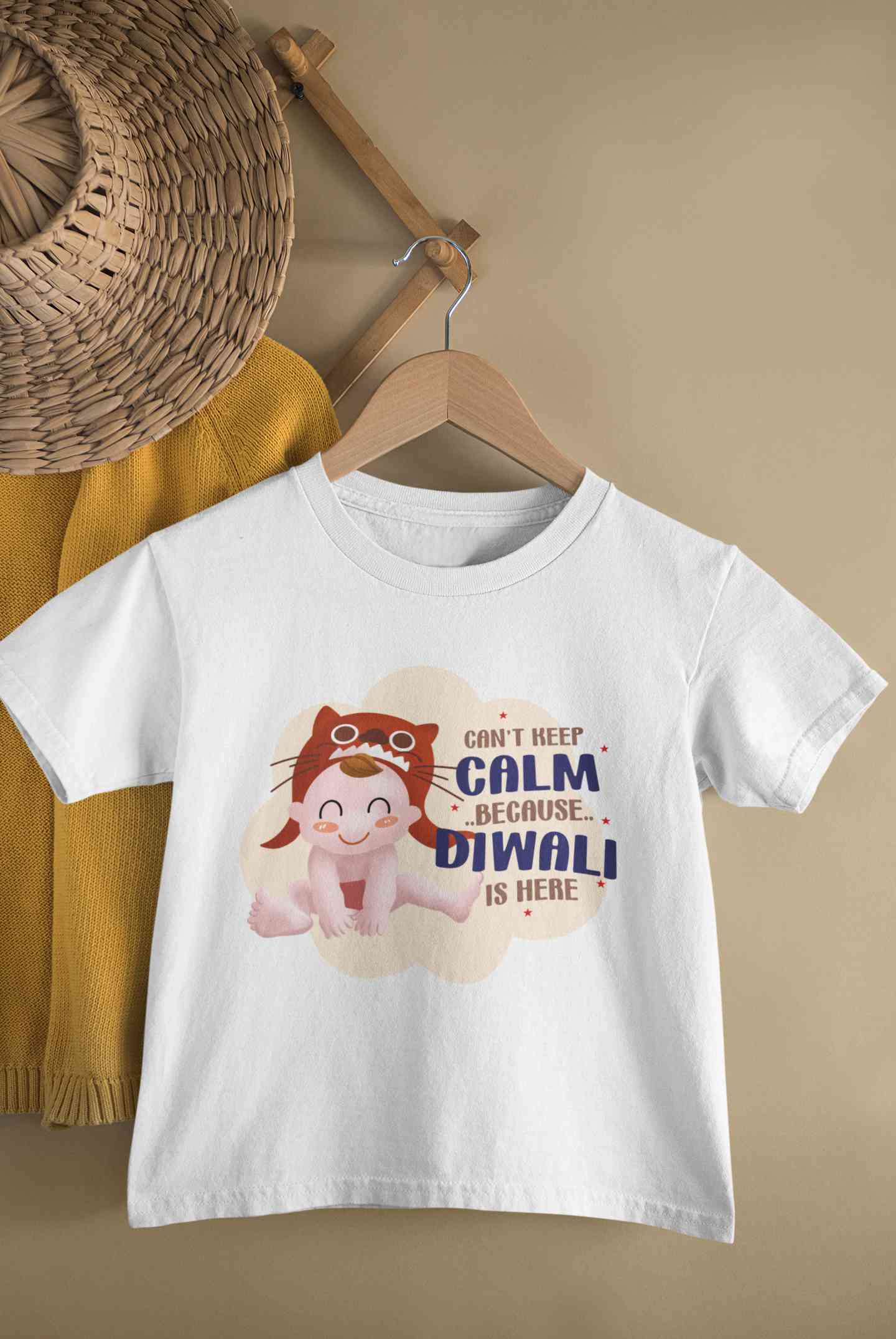Can Not Keep Calm Because Diwali Is Here Half Sleeves T-Shirt for Boy-FunkyTeesClub
