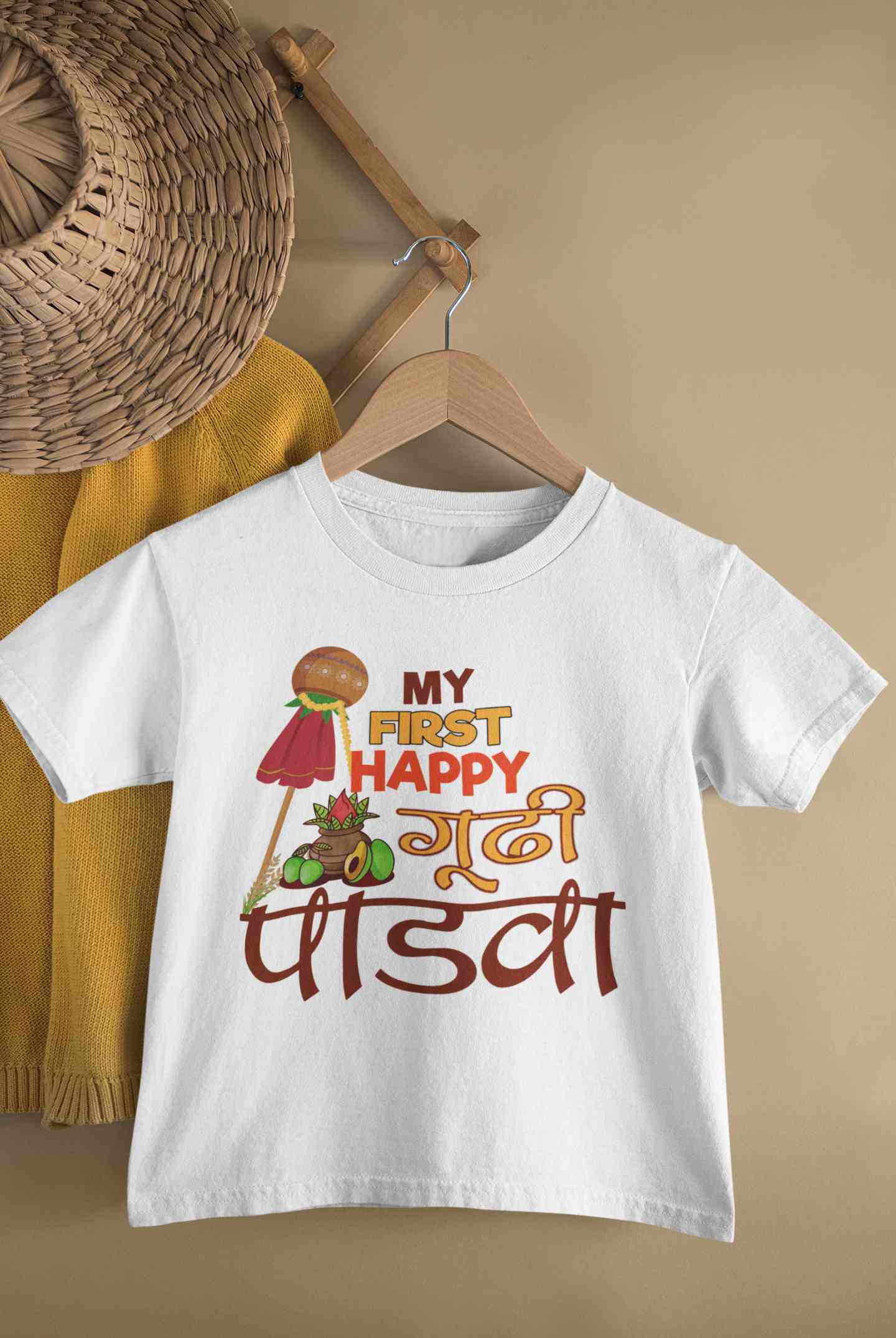My First Gudipadwa Half Sleeves T-Shirt for Boy-FunkyTeesClub