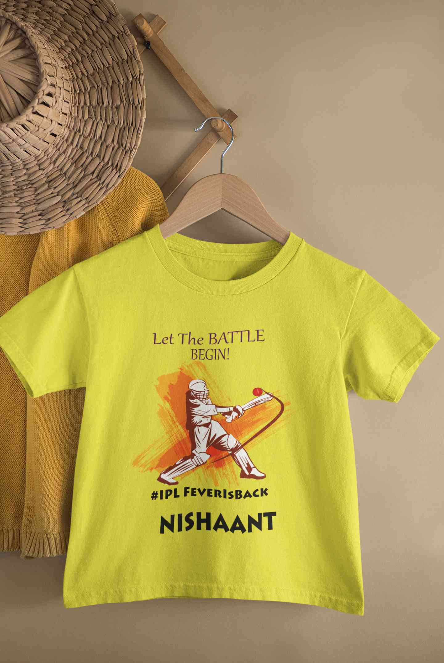 Custom Name IPL Fever Half Sleeves T-Shirt for Boy-FunkyTeesClub