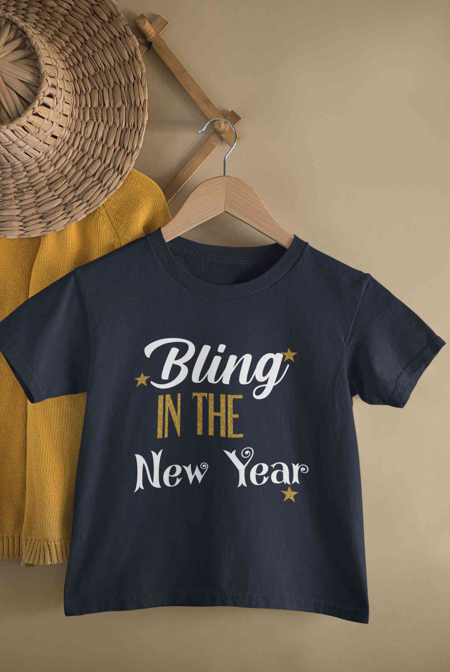 Bling In The New Year Half Sleeves T-Shirt for Boy-FunkyTeesClub