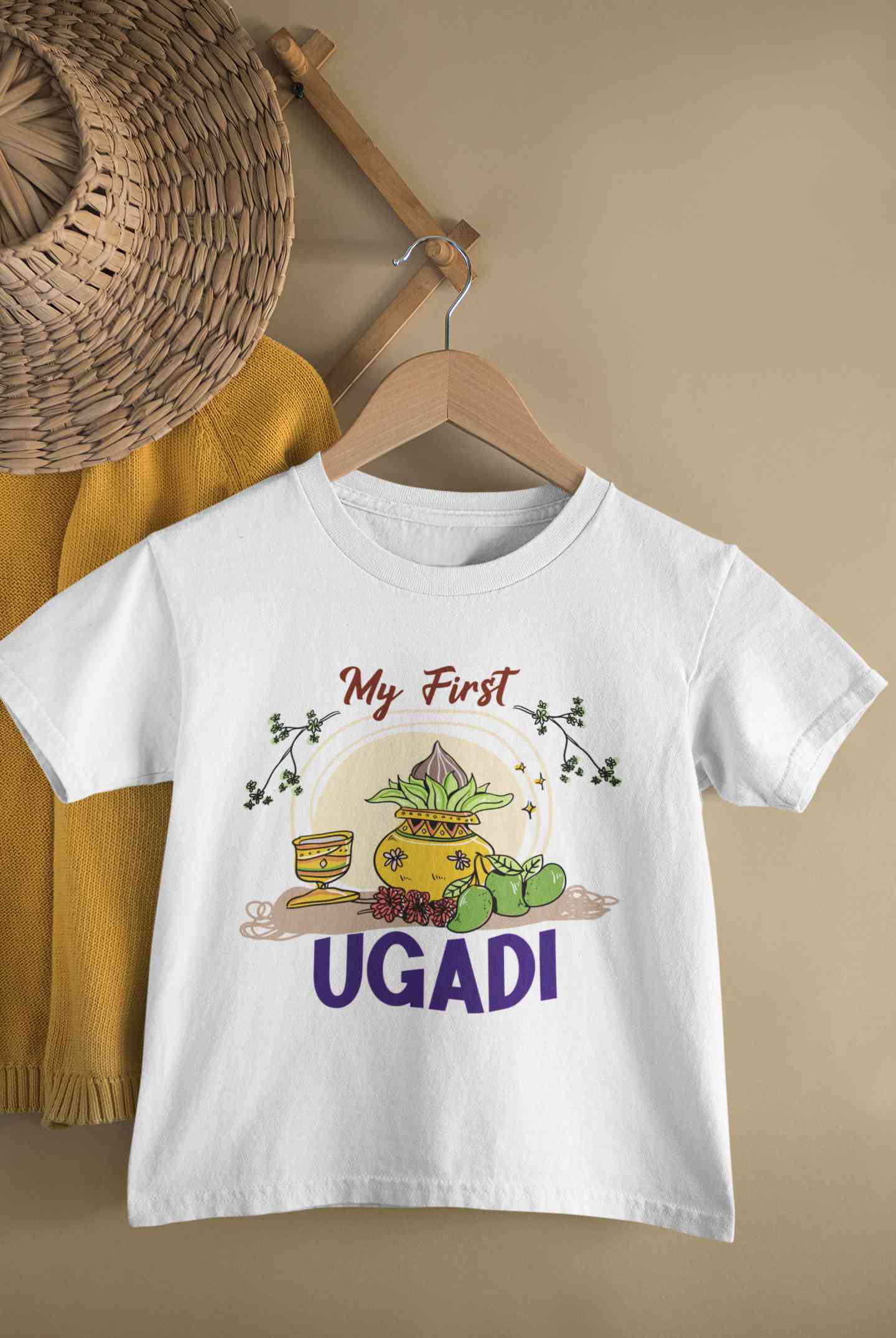 My First Ugadi Half Sleeves T-Shirt for Boy-FunkyTeesClub