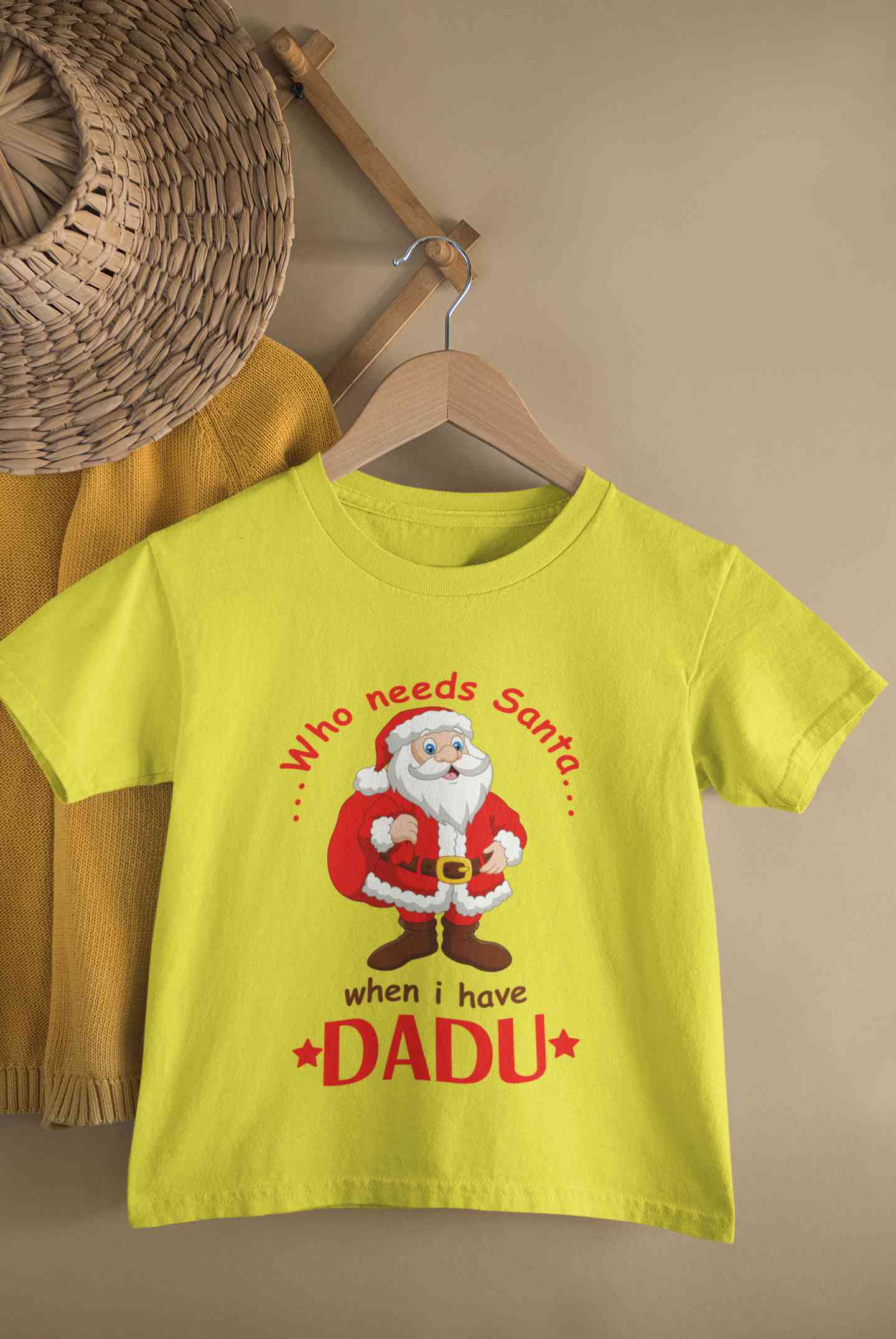 Who Need Santa When I Have Dadu Christmas Half Sleeves T-Shirt for Boy-FunkyTeesClub