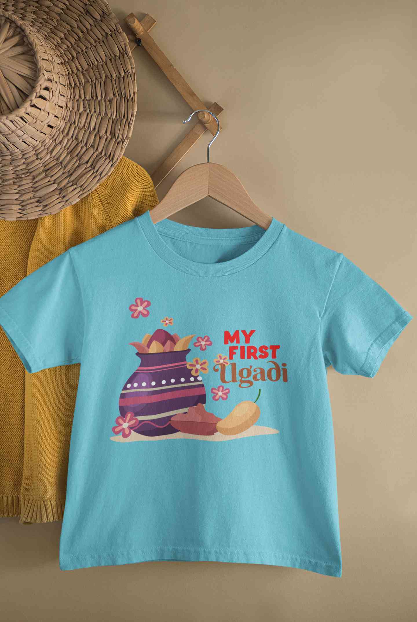 My First Ugadi Half Sleeves T-Shirt for Boy-FunkyTeesClub