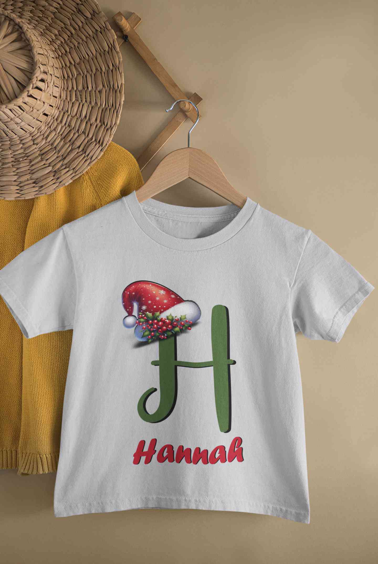 Custom Name Christmas Half Sleeves T-Shirt For Girls -FunkyTeesClub