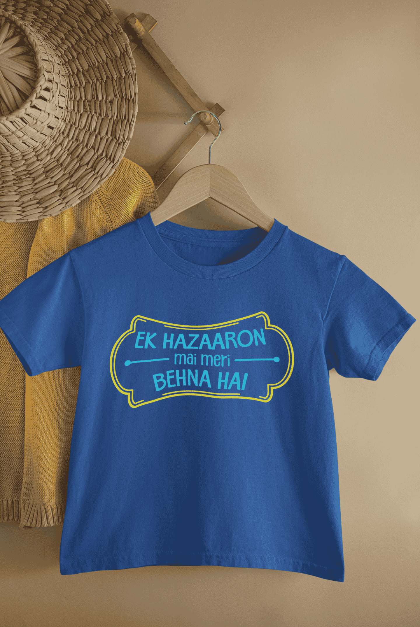 Ek Hazaron Mai Meri Behna Hai Rakshabandhan Half Sleeves T-Shirt for Boys -FunkyTeesClub