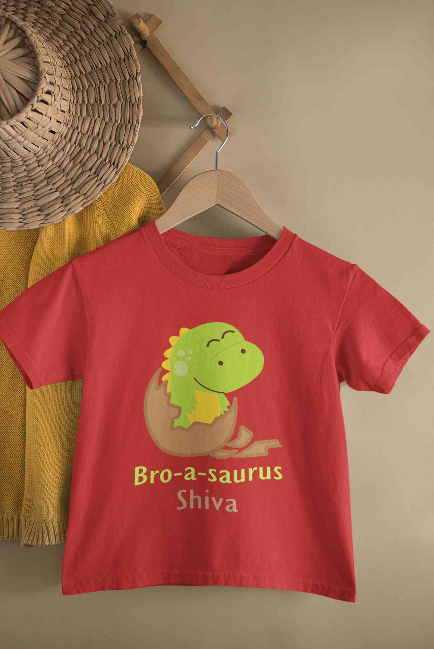 Custom Name Bro A Sauras Raksha Bandhan Half Sleeves T-Shirt for Boy-FunkyTeesClub