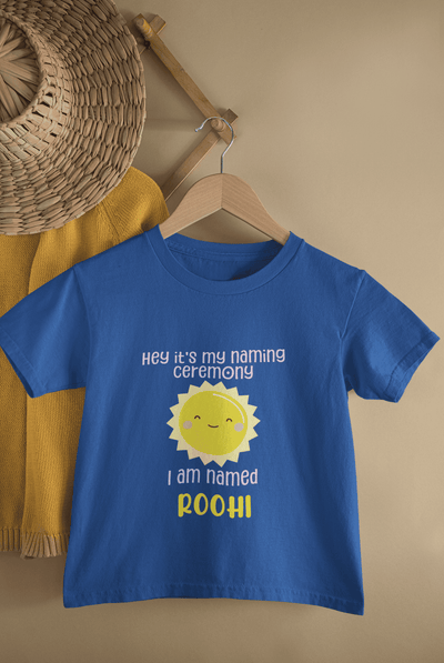 Custom Name Naming Ceremony New Born Half Sleeves T-Shirt For Girls -FunkyTeesClub