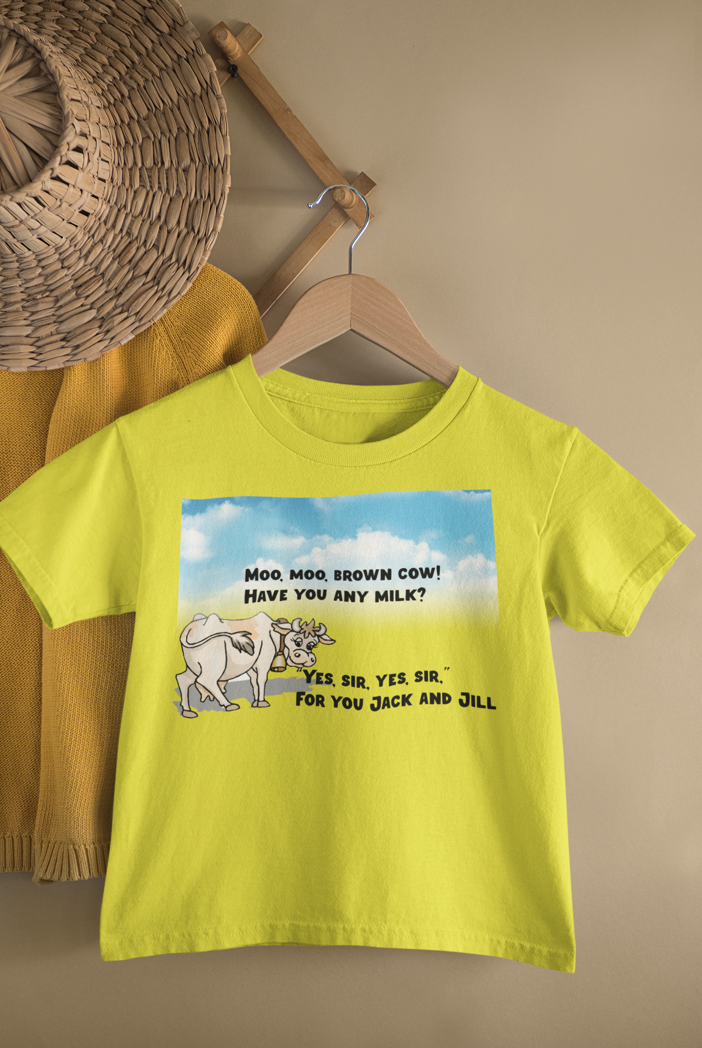 Moo Moo Brown Cow Poem Half Sleeves T-Shirt for Boy-FunkyTeesClub