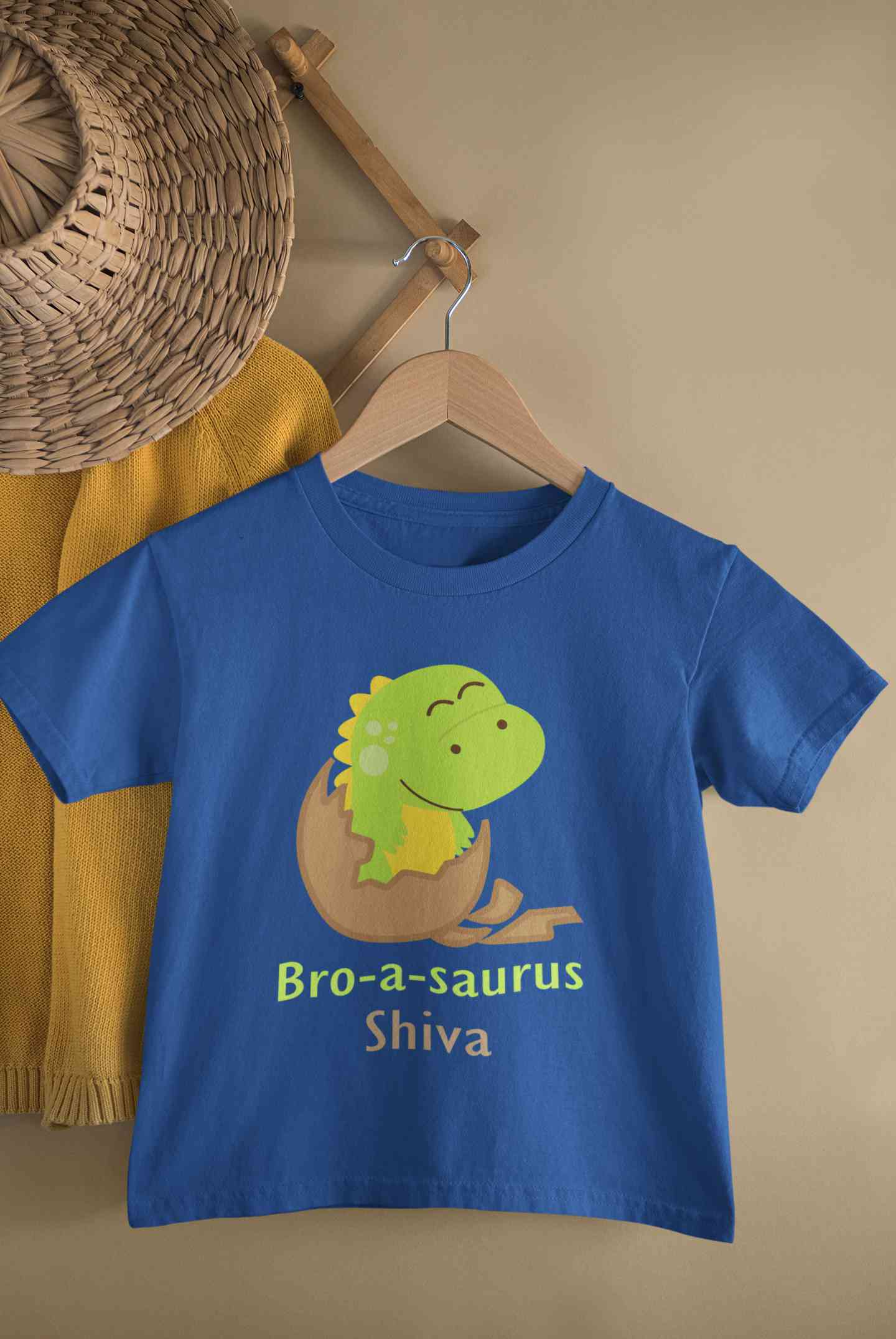 Custom Name Bro A Sauras Raksha Bandhan Half Sleeves T-Shirt for Boy-FunkyTeesClub