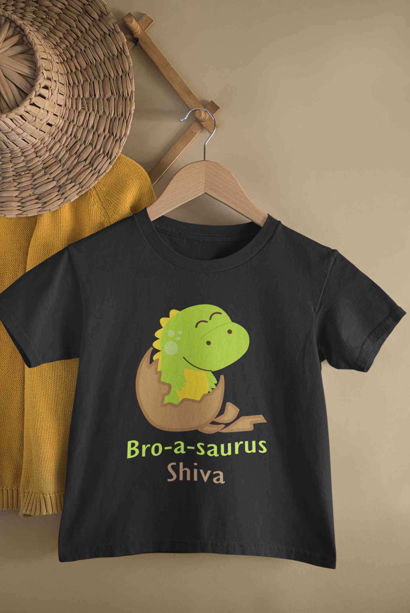 Custom Name Bro A Sauras Raksha Bandhan Half Sleeves T-Shirt for Boy-FunkyTeesClub