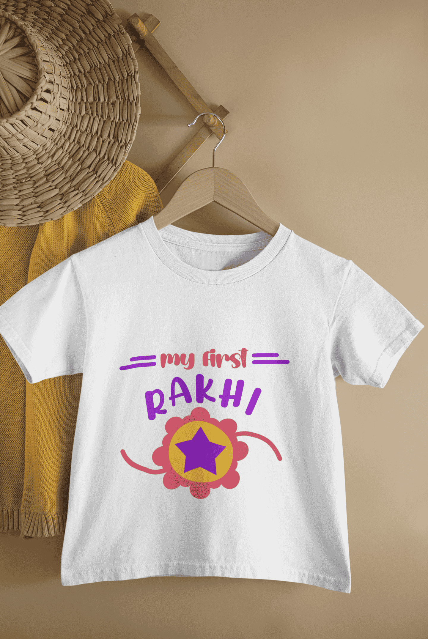 My First Rakhi Rakshabandhan Half Sleeves T-Shirt For Girls -FunkyTeesClub