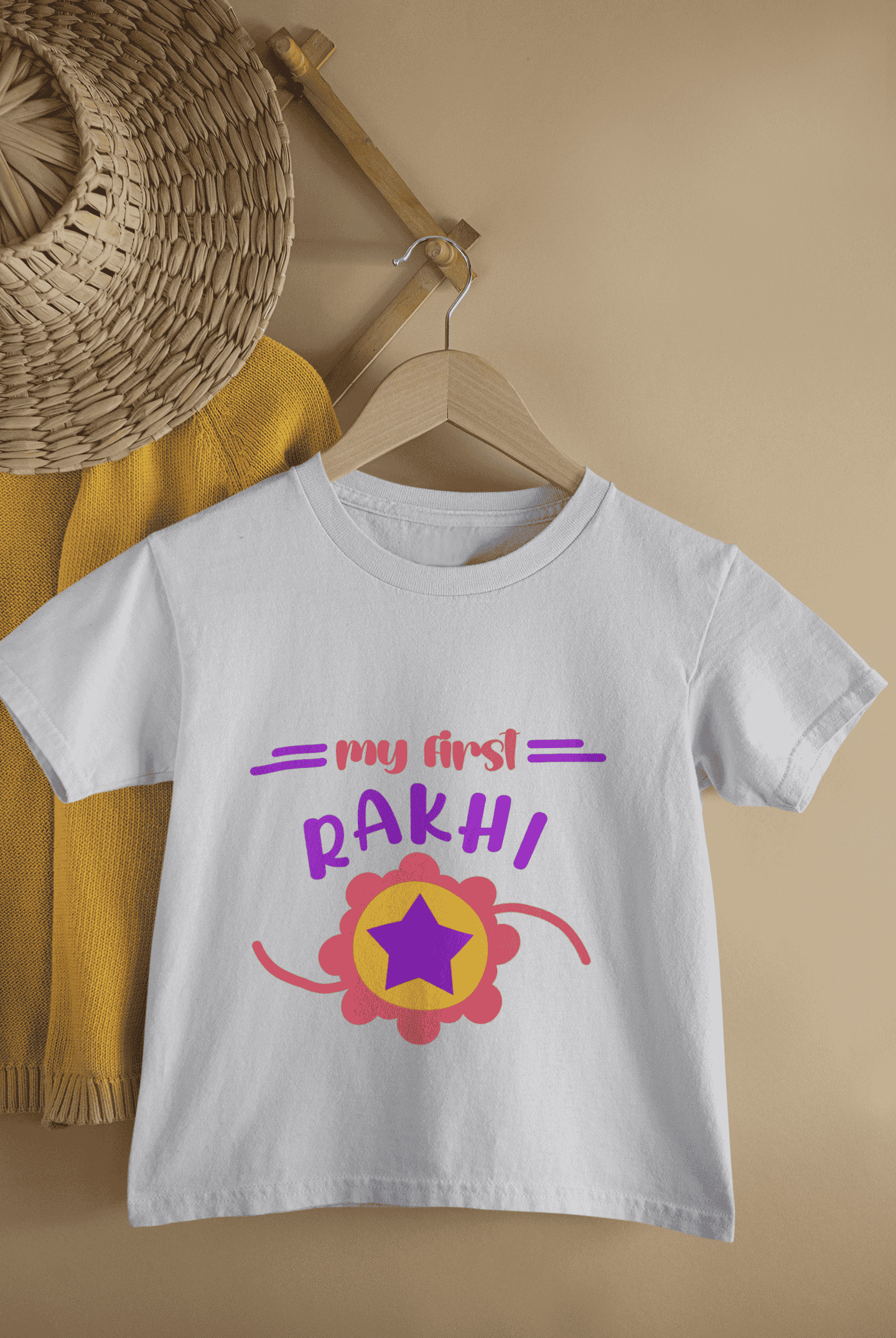 My First Rakhi Rakshabandhan Half Sleeves T-Shirt For Girls -FunkyTeesClub