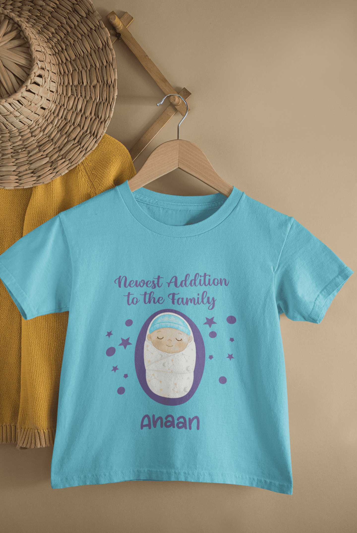 Custom Name Newest Addition New Born Half Sleeves T-Shirt for Boys -FunkyTeesClub